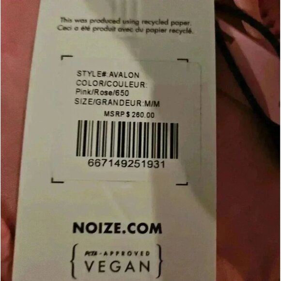 New With Tags - Noize Avalon Pink Puffer Jacket  (vegan) - Picture 6 of 8